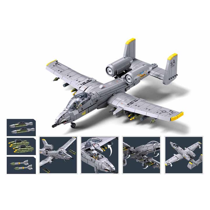 Sluban North America - Wholesale Building Set - Kids - Sluban A-10 Warthog Fighter Jet Building block set - B13623