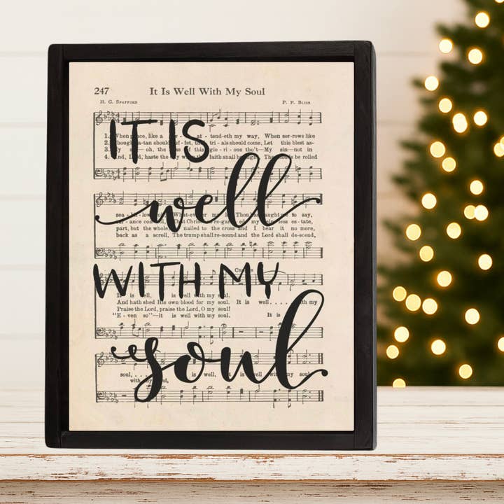 It Is Well With My Soul Framed Sign SKU: 9928-11x14 for wholesale by Buckeye Craft Co.