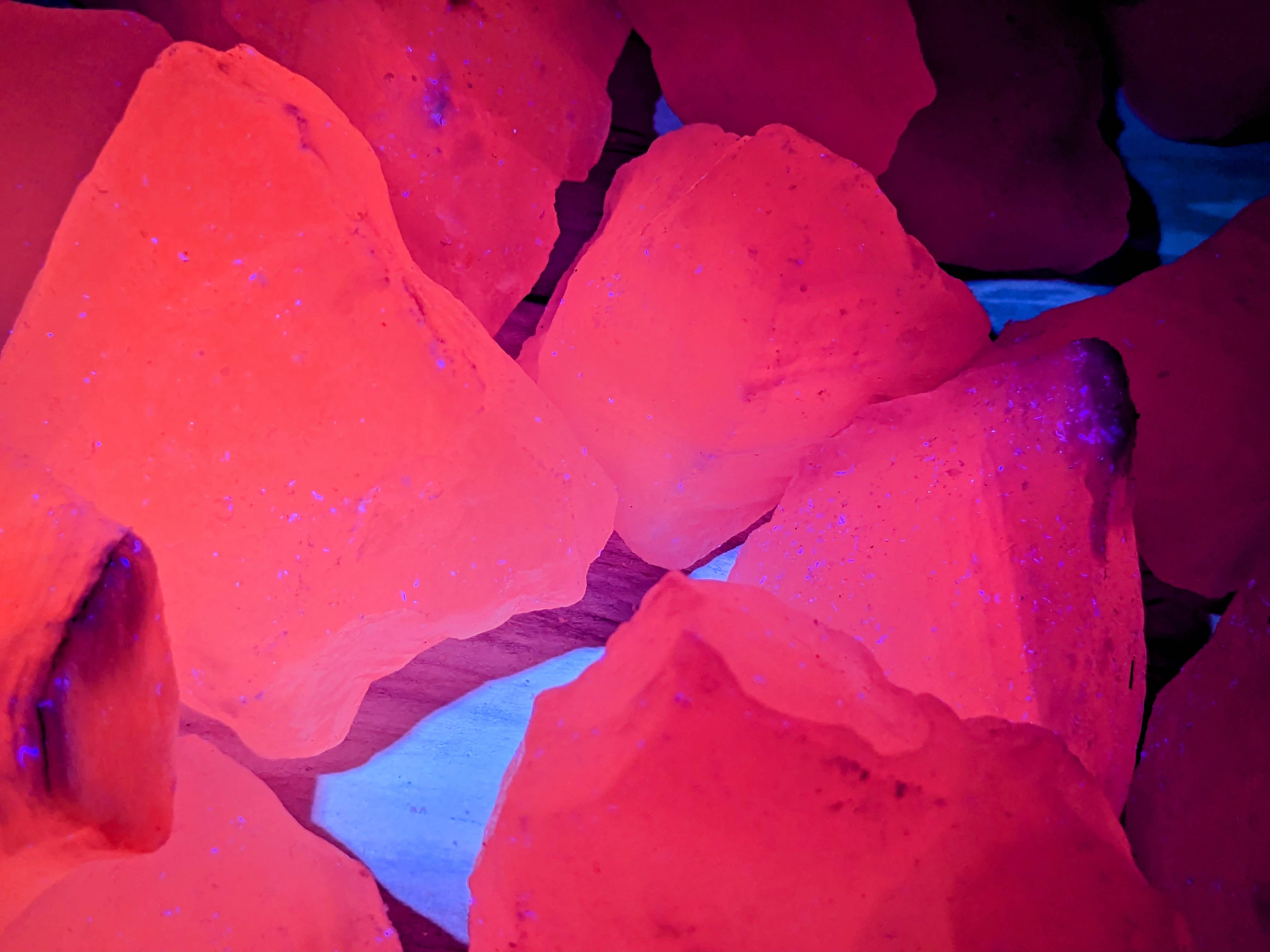 Jensen Rocks - Wholesale Spiritual Stone/Crystal - Mangano Calcite Rough Chunks - 1-6 LB Lots - UV Reactive2