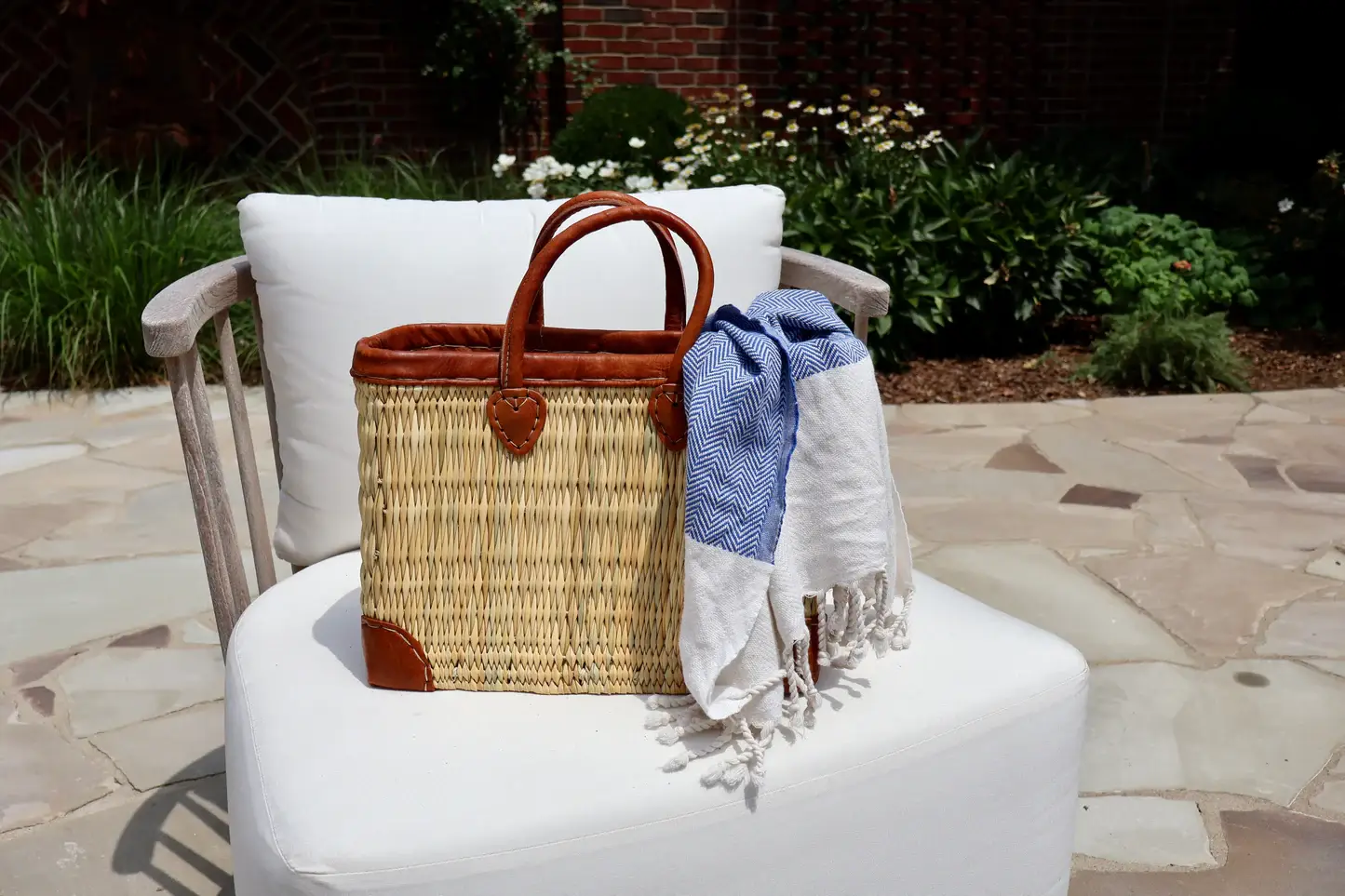 DarKech - Wholesale Basket - REED BASKET WITH LEATHER Handles 3