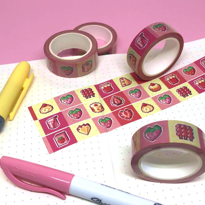 Pixel Strawberry Sweets Washi Tape für den Großhandel von Butay Art