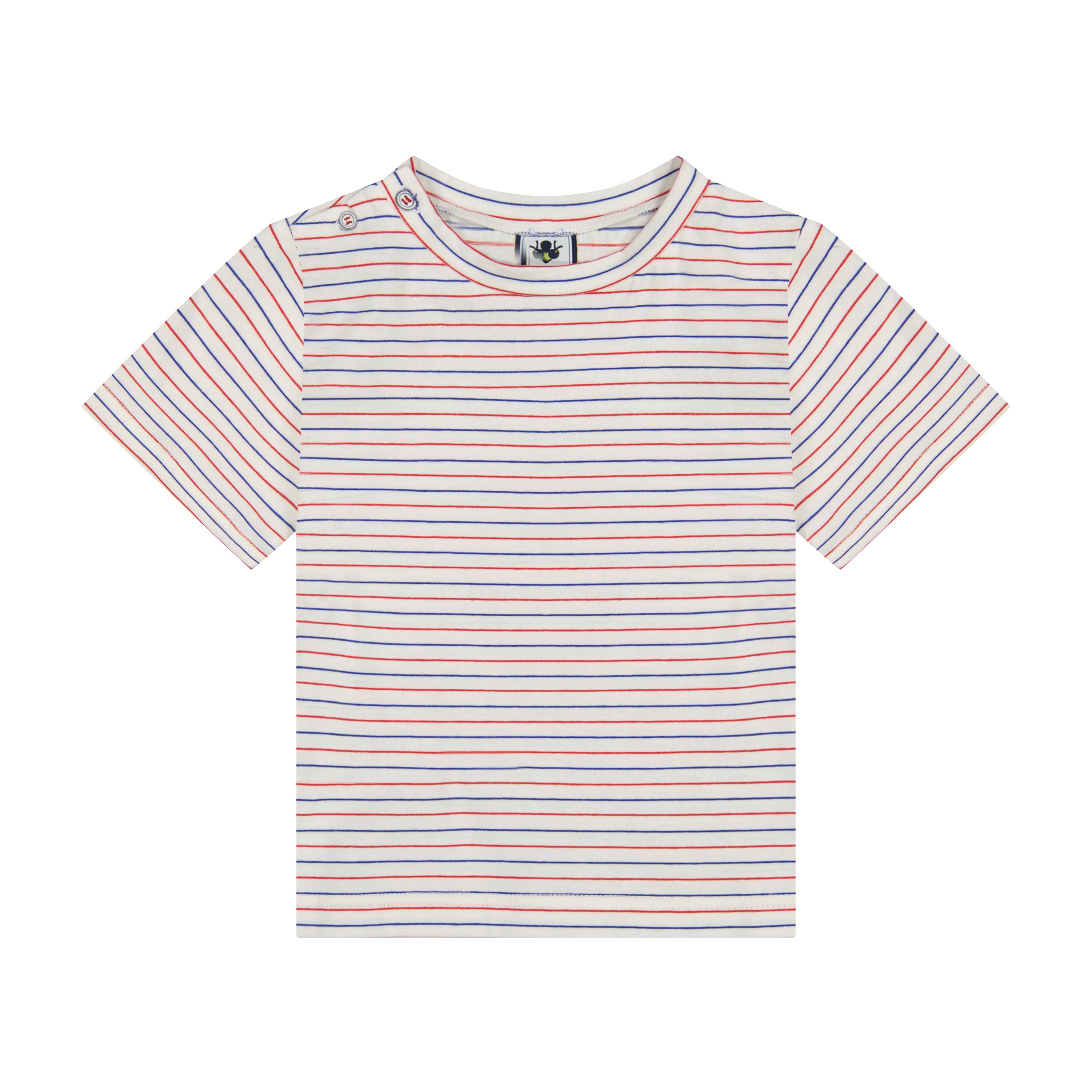 Busy Bees – wholesale Knit top – Kids – Henry Button Tee Red White Blue Stripe