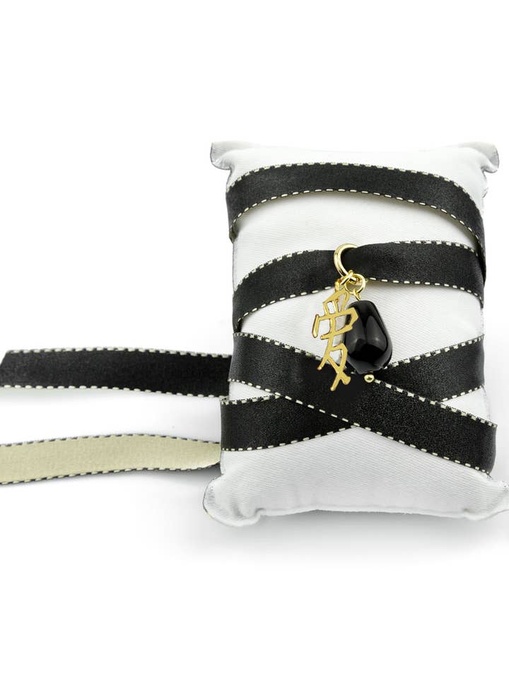 Kanji Love Black Fabric Necklace/Bracelet for wholesale by Lebole Maison