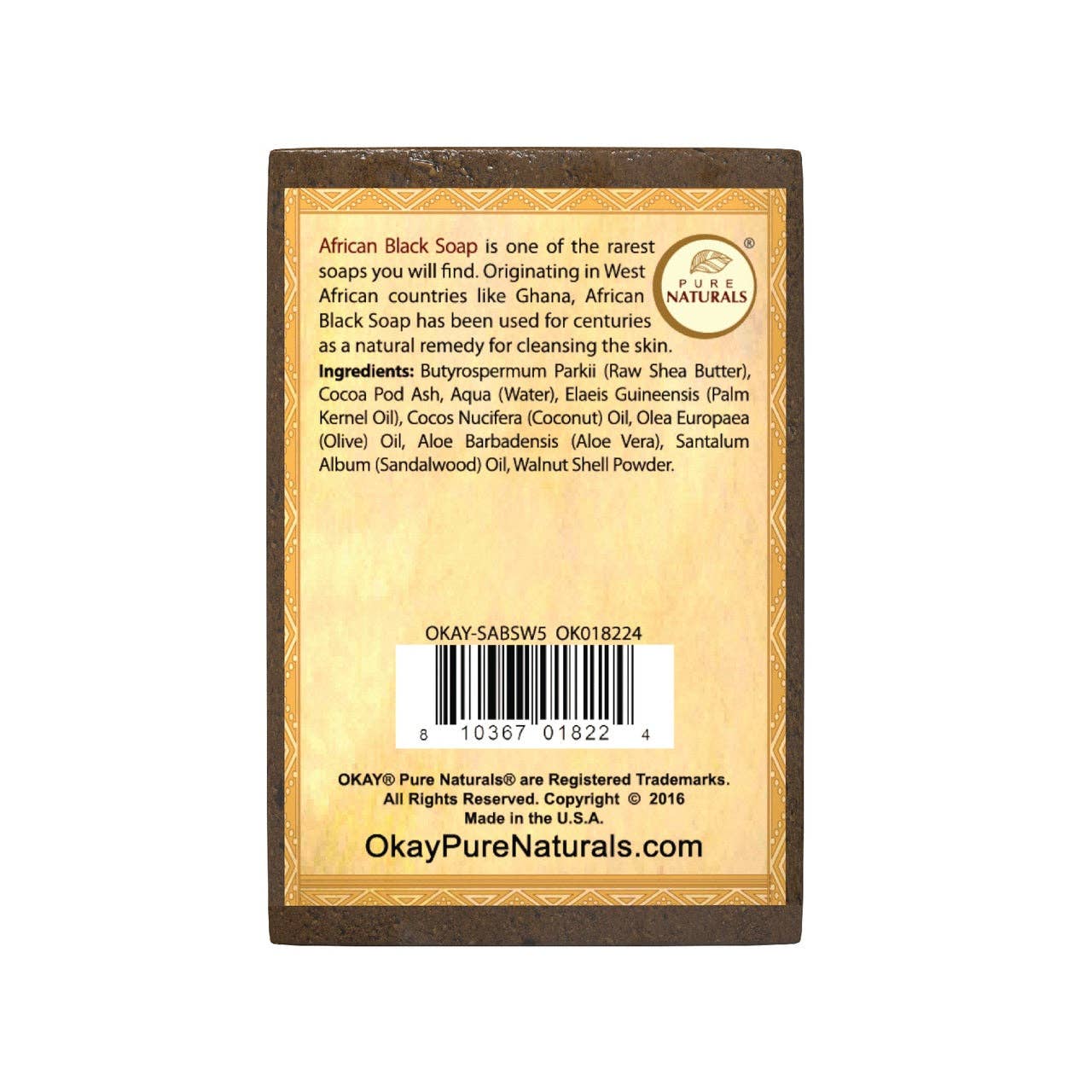 KT Supply - Wholesale Bar Soap - Okay African Black Soap Sandalwood 5.5 Oz.1