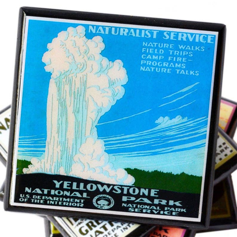 Cheltenham Road – wholesale Coasters – Vintage National Park Poster Drink Coaster Set3