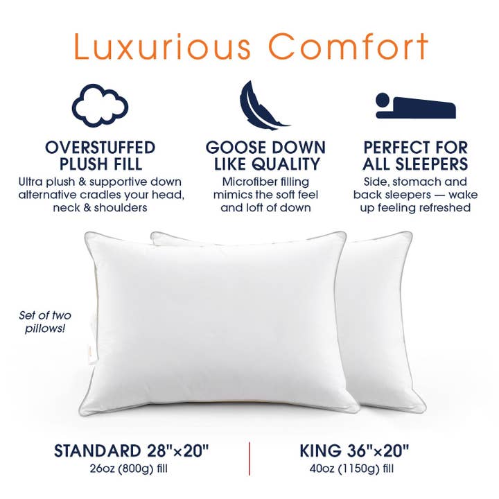 Cheer Collection Down Alternative Pillows (Set of 4) for wholesale by Cheer Collection