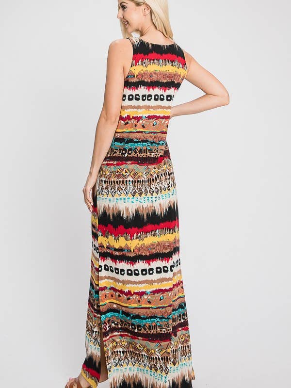 JADE BY JANE – Engroshandel Kjole - Dame – TRIBAL PRINT MAXI KJOLE - KRD41327