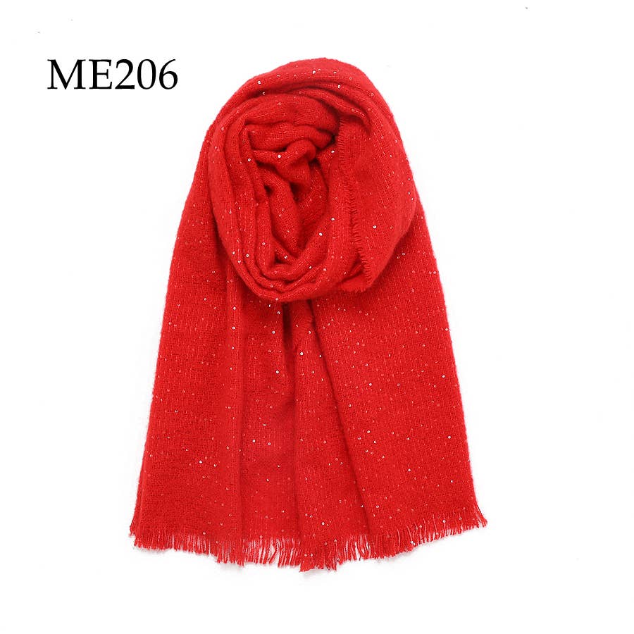 Adorro – wholesale Scarf – Women's – Soft Chunky Knit Metallic Shimmer Solid Scarf (14 colors) 3