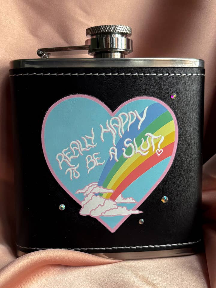Really happy to be a slut hipflask for wholesale by koukou