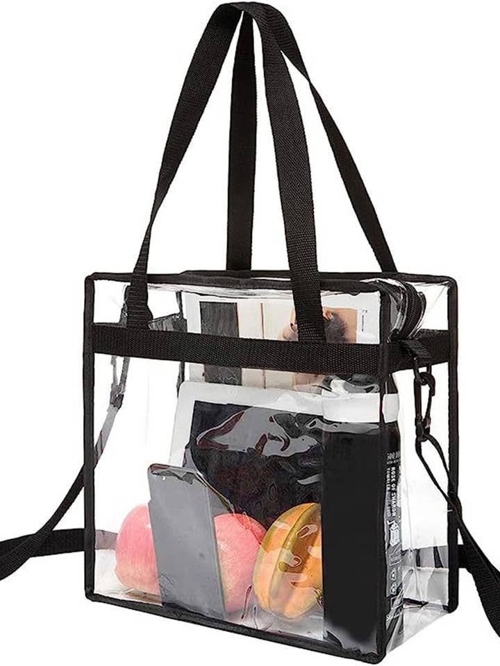 Clear Tote Bag Stadium Approved - Handles,Zipper Closure. for wholesale by Wholesalesir