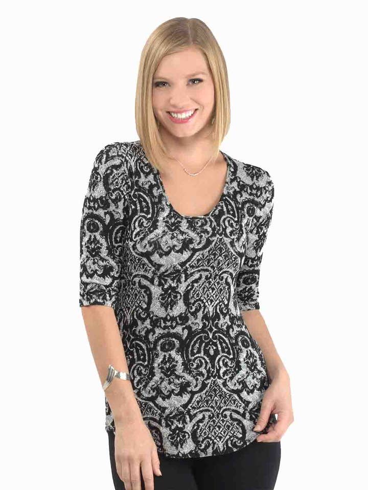 Tianello "Oriana" French Knit "Koi" Tee for wholesale by Tianello