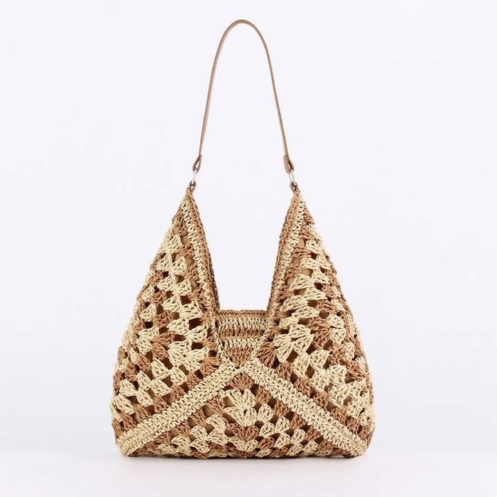 ACCITY - Wholesale Beach Bag - POPULAR RETRO ETHNIC STYLE PAPER ROPE WOVEN BAG_CWAB4695