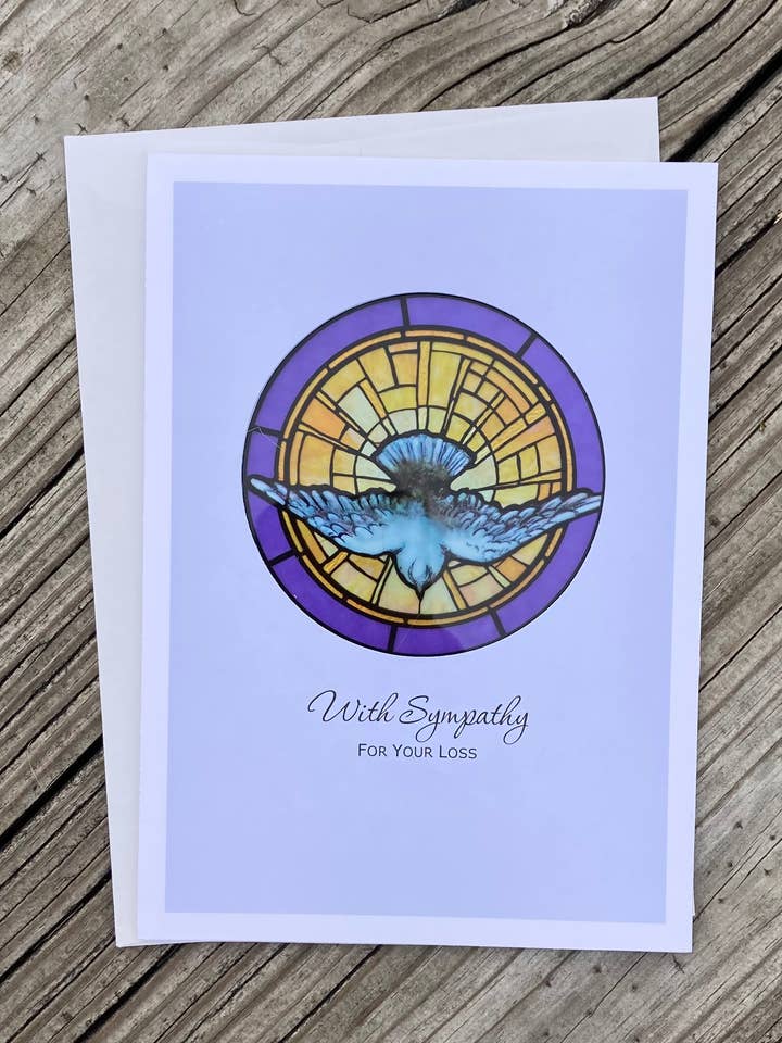 Descente de sympathie du Saint-Esprit | Vitrail Tiffany pour la vente par Bright Greetings