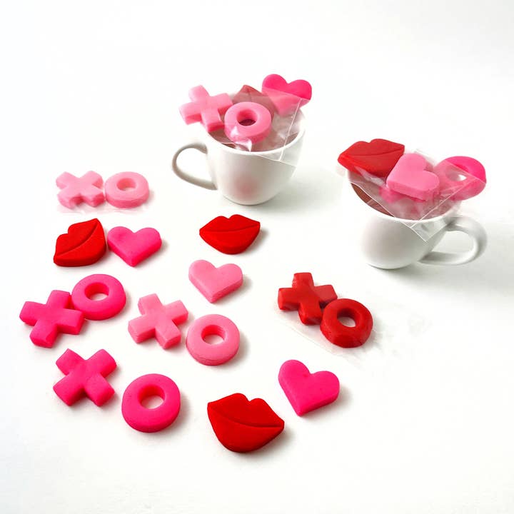 marzipops – wholesale Boiled sweets – Gourmet Marzipan Valentine's Candy Duets - Hearts, Lips & XO1