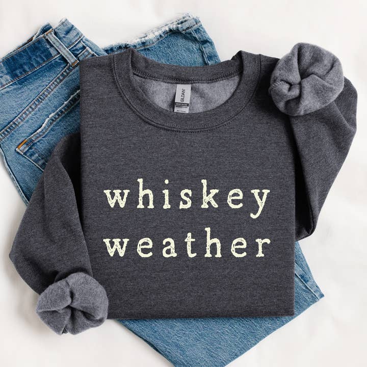 Mugsby - Wholesale Graphic Sweatshirt - Women's - Fall Sweatshirt Cozy Whiskey Weather Graphic Pullover1
