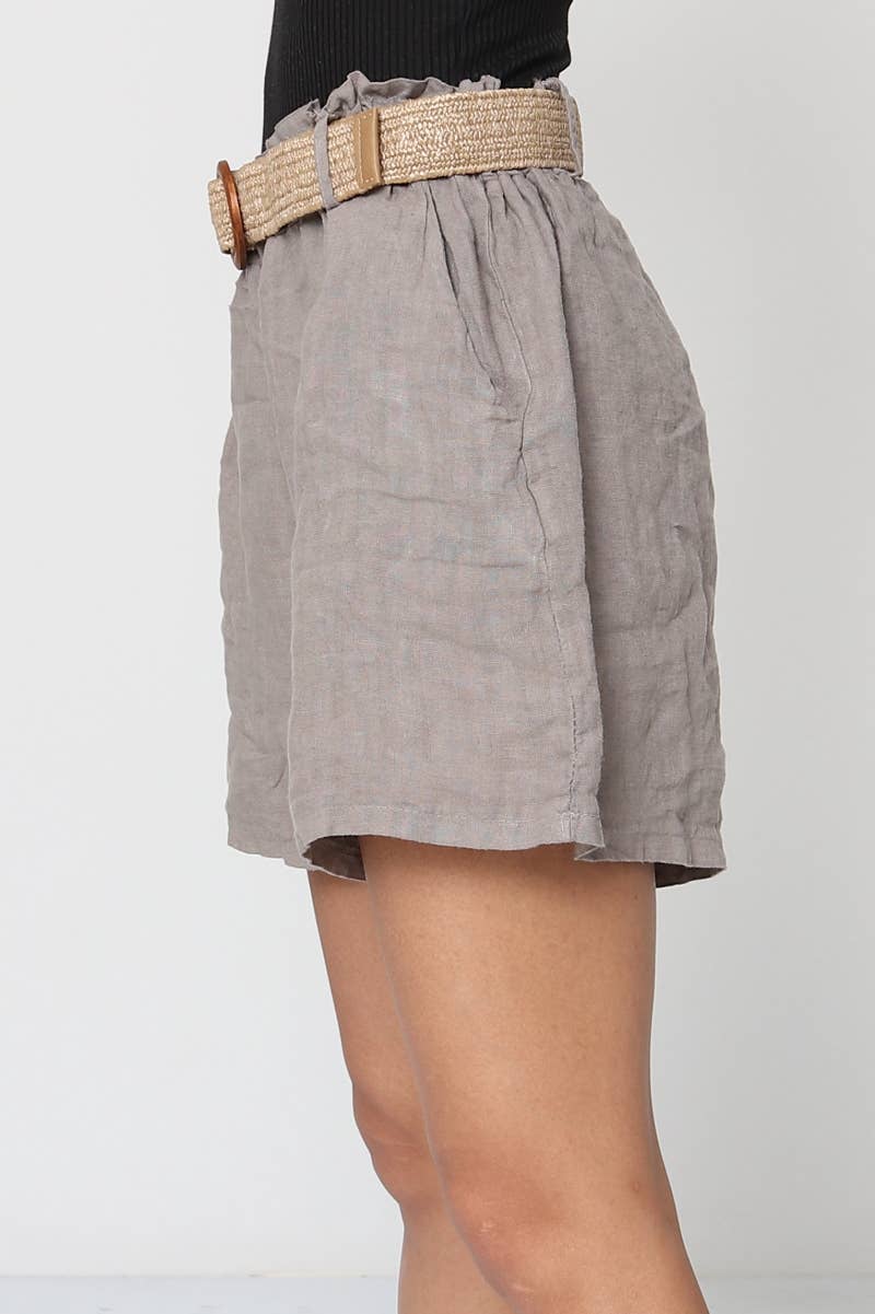 LÉA & LUC – wholesale Shorts – Dam – Shorts i 100 % linne med bälte REF. 505719