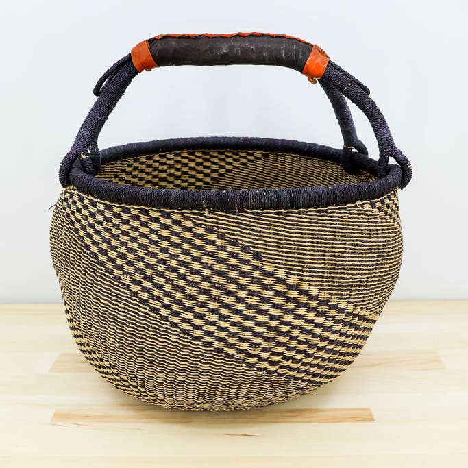 Gitzell FairTrade - Wholesale Basket - Market Basket Bolga Basket/, blue and natural4