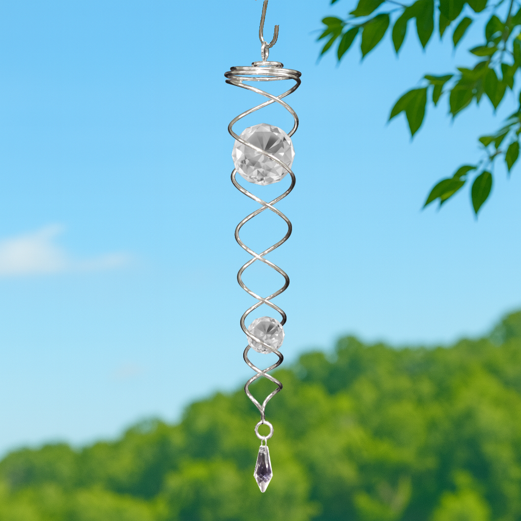 Spinfinity Designs - Wholesale Wind Spinner - Silver / Clear - Crystal Twister Wind Spinner1