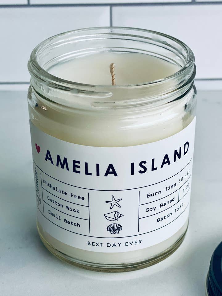 Amelia Island, FL Candle for wholesale by Rambling Caravan