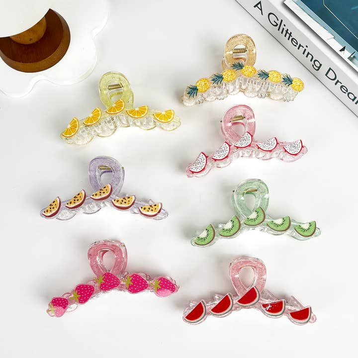 Fruit Hair Clips, Large Claw for wholesale by SoapElenGlen