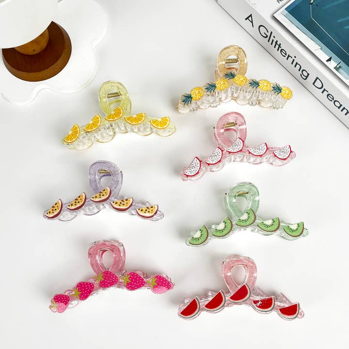 Fruit Hair Clips, Large Claw for wholesale by SoapElenGlen