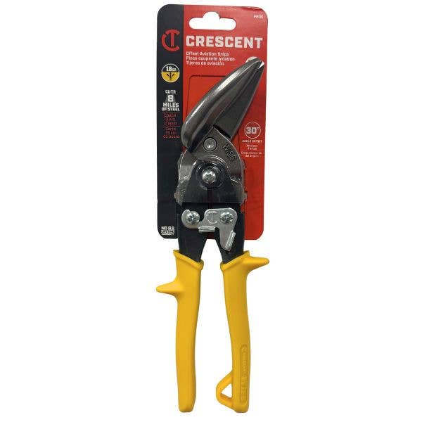 Crescent Tools -CTR #32493 - Offset Aviation Snips - 18 Gaug for wholesale by St. Louis Wholesale LLC