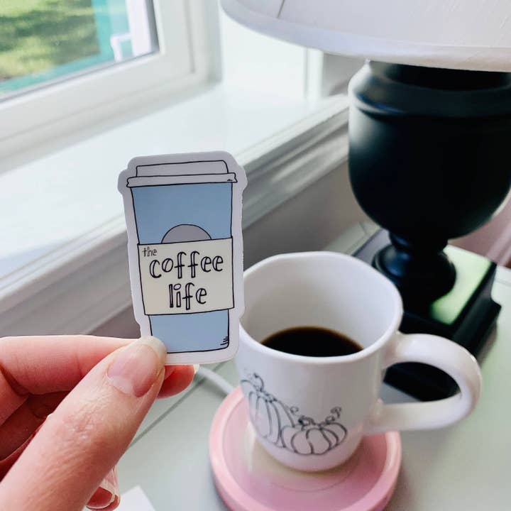 Coffee Life Vinyl Sticker, Coffee Sticker, Vinyl for wholesale by Yellow Daisy Paper Co.