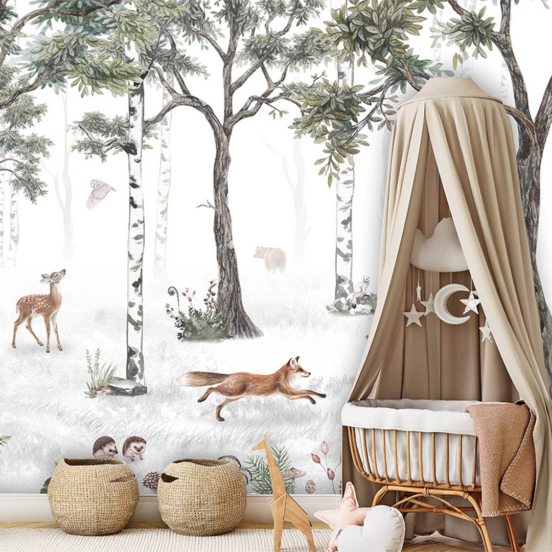 Tempaper & Co ® - Wholesale Wallpaper - Woodland Adventure Peel and Stick Wall Mural, 8' x 13'6