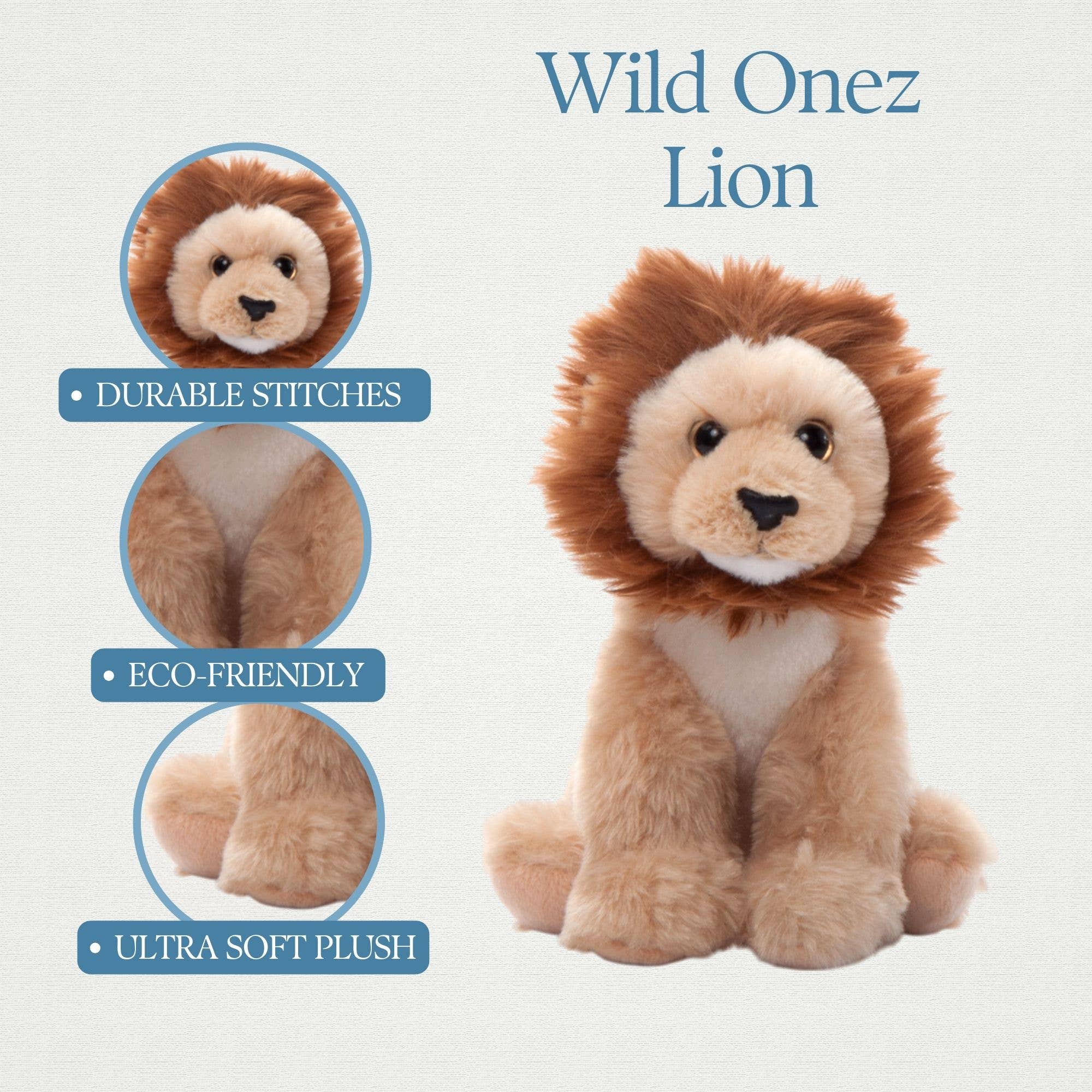 The Petting Zoo - Vendita all'ingrosso Peluche - Bambini e neonati - Leone Wild Onez da 6" (14 cm) Wild Life5