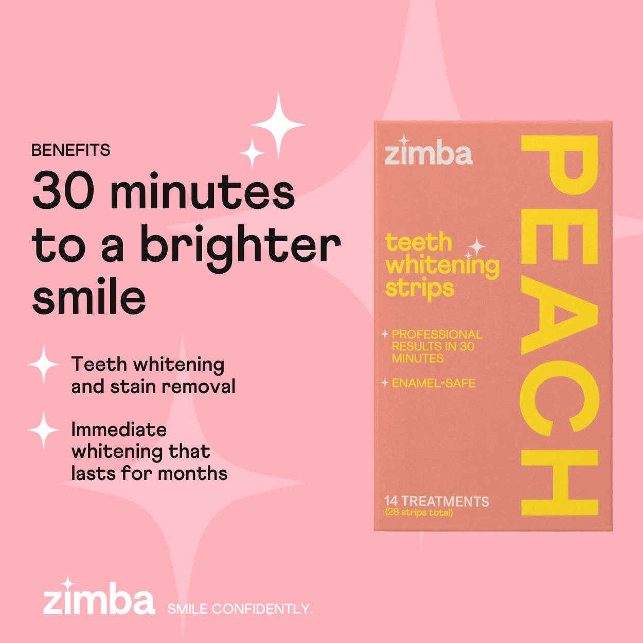 Zimba Whitening - Wholesale Teeth Whitener - Peach Teeth Whitening Strips1