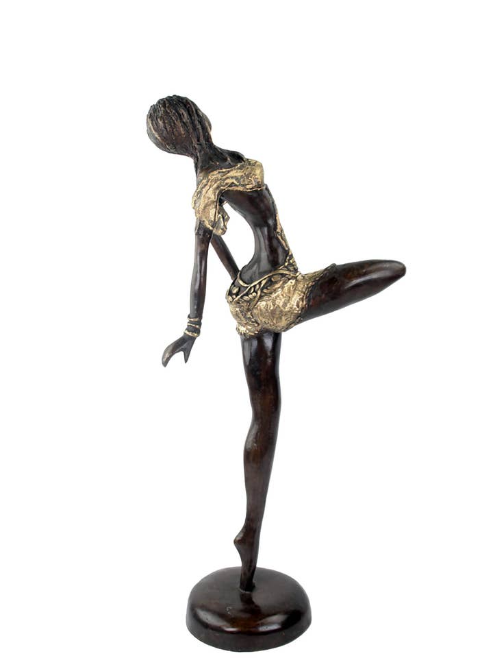 Bronze Issouf dancer 55 cm golden No. 1 for wholesale by Lafi Bala