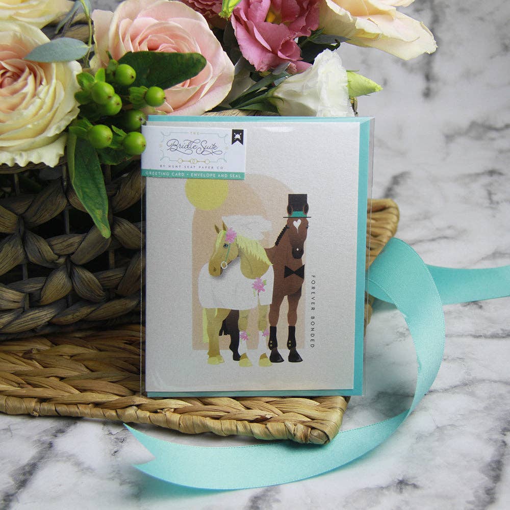 Hunt Seat Paper Co. - Wholesale Wedding Card - Forever Bonded - Equestrian Horse Barn Wedding Card3