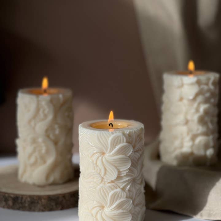 Maison Bohiti - Wholesale Pillar candle - Thick pillar Candle |Flower pillar candle |Soy Wax8