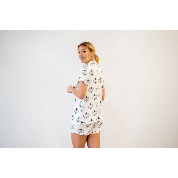 Toss Designs - Wholesale Lounge Set - Women's - Pajama Short Set - Pickleball Paddles