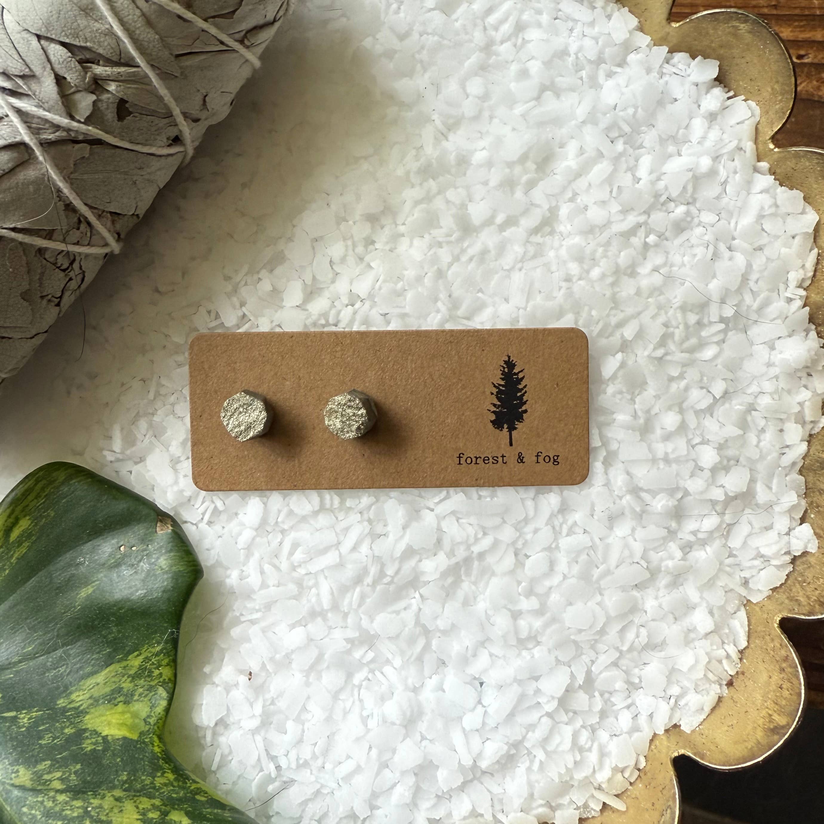 forest & fog - Wholesale Stud/Post Earrings - Pyrite Raw Gemstone Stud Earrings0