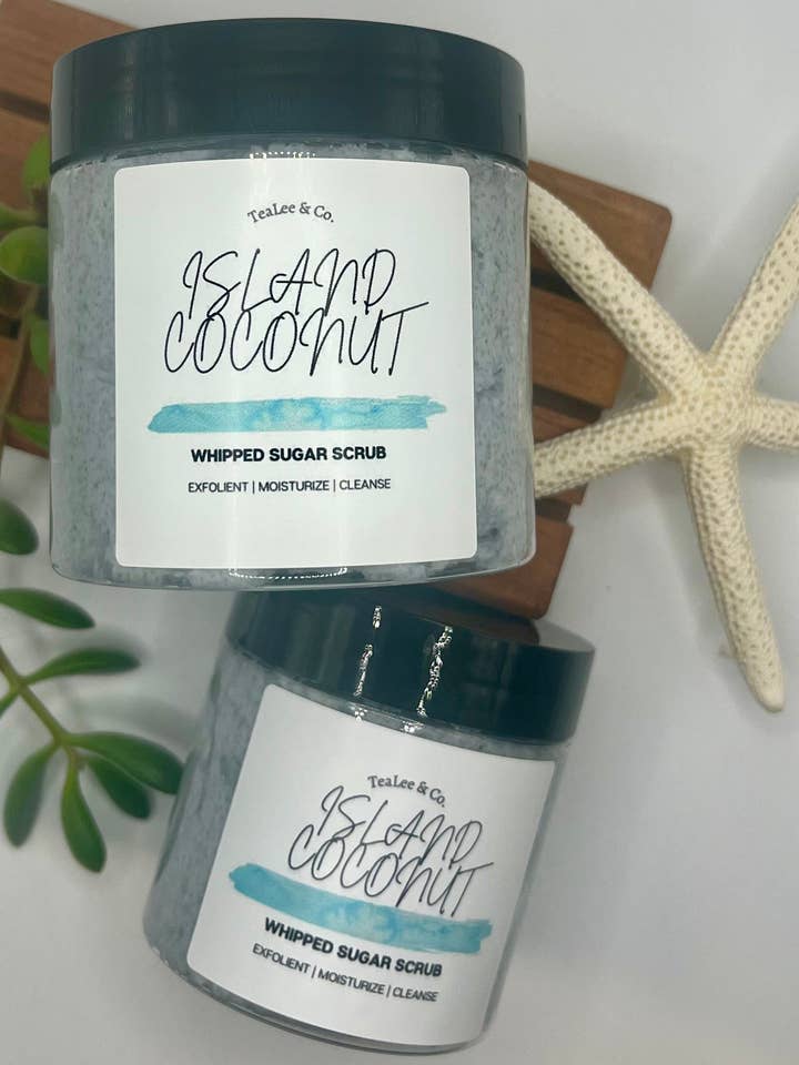 Large Island Coconut Sugar Scrub for wholesale by TeaLee & Co.