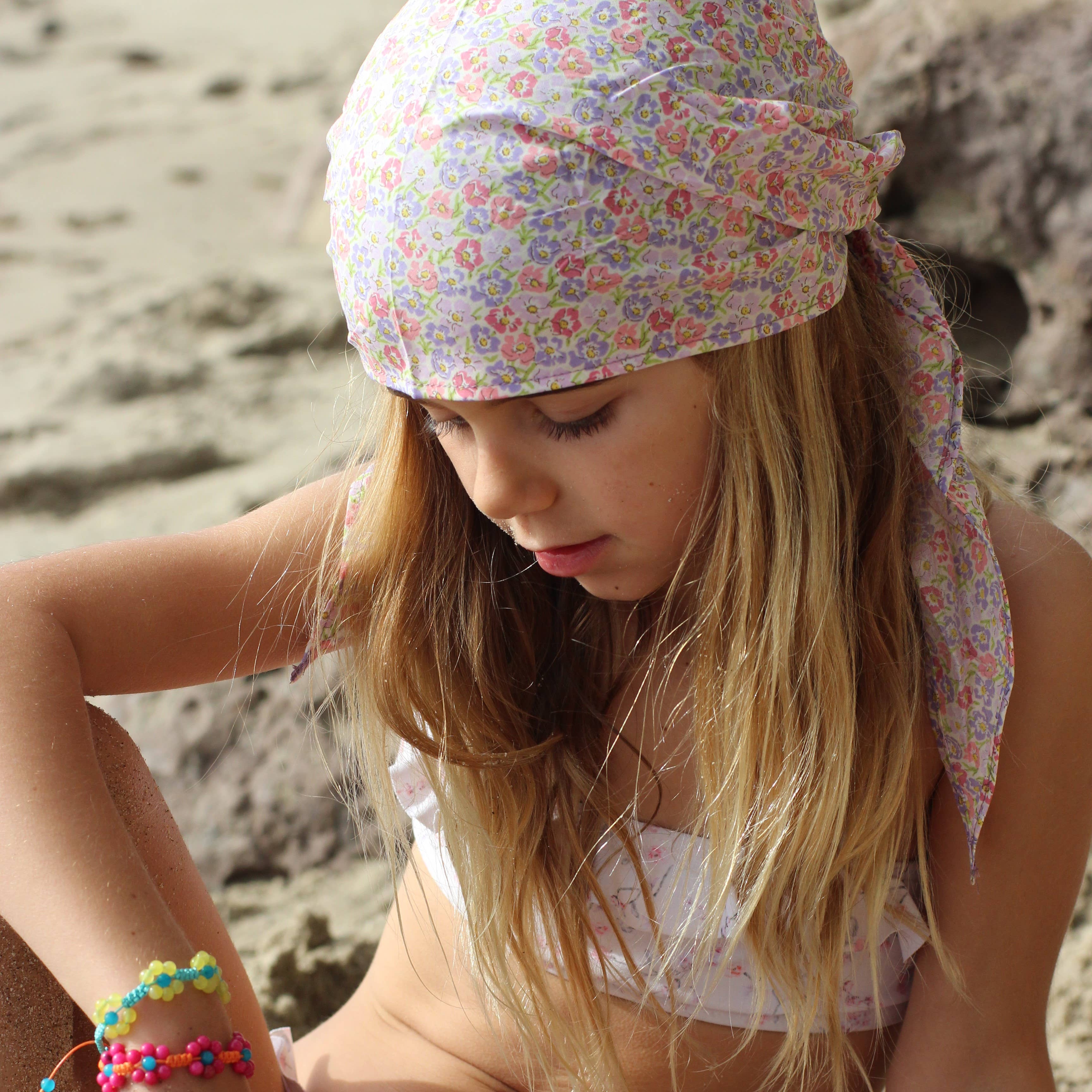 Peppercorn Kids - Wholesale Fashion Headband - Kids - Pre-Tied Hair Bandana Scarf for Girls 3-8, Vintage Floral 4