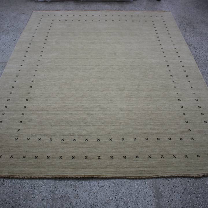 Område Tæppe | Beige 100% Uld Håndvævet Tæppe for engroshandel hos ExpoBazaar