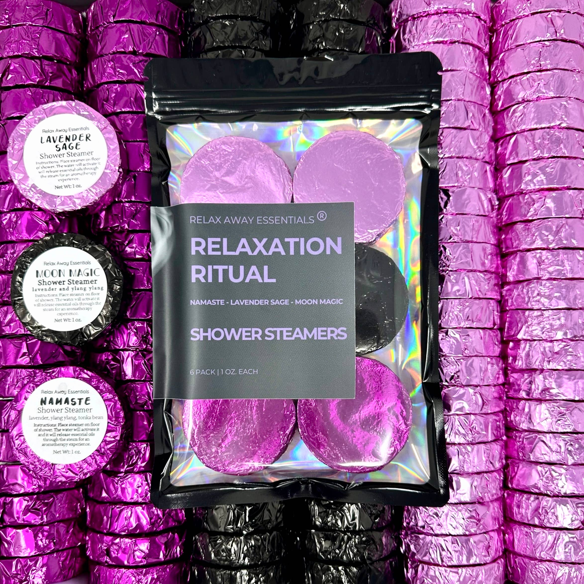 Relax Away Essentials - Wholesale Shower Steamer/Bomb - Relaxation Ritual Shower Steamers 6 Pack - Made in USA1