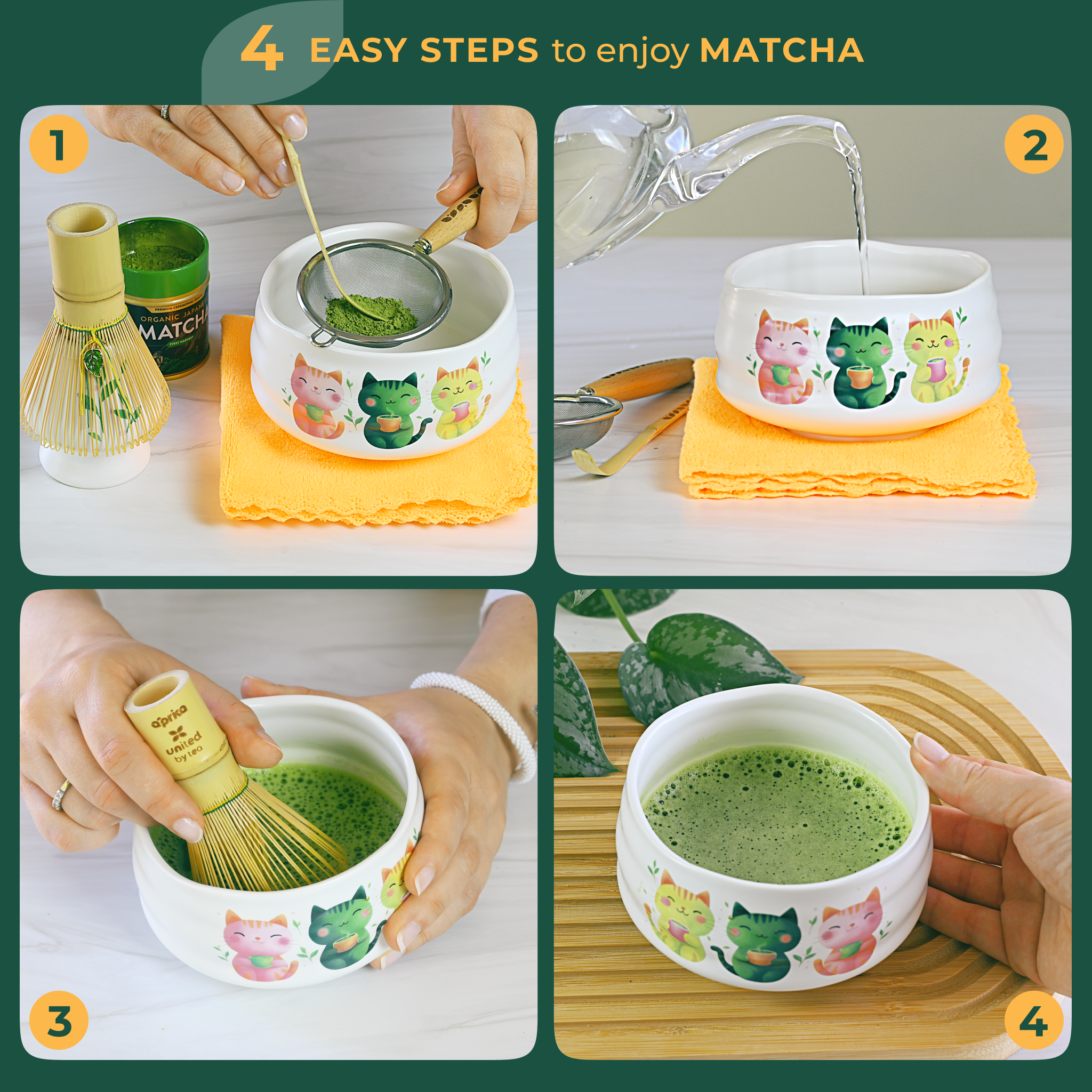 Aprikalife - Vente Service à thé - Coffret cadeau de démarrage Matcha cérémonial (6 pièces) - Édition de Noël7