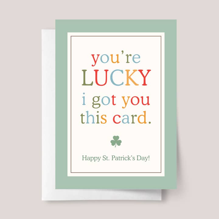 Lucky St. Patrick's Day Card, Irish Greeting for wholesale by Design Sprinkles