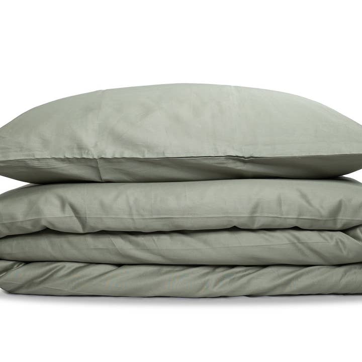 Duvet Cover Cotton Satin Olive Green for wholesale by Van Morgen