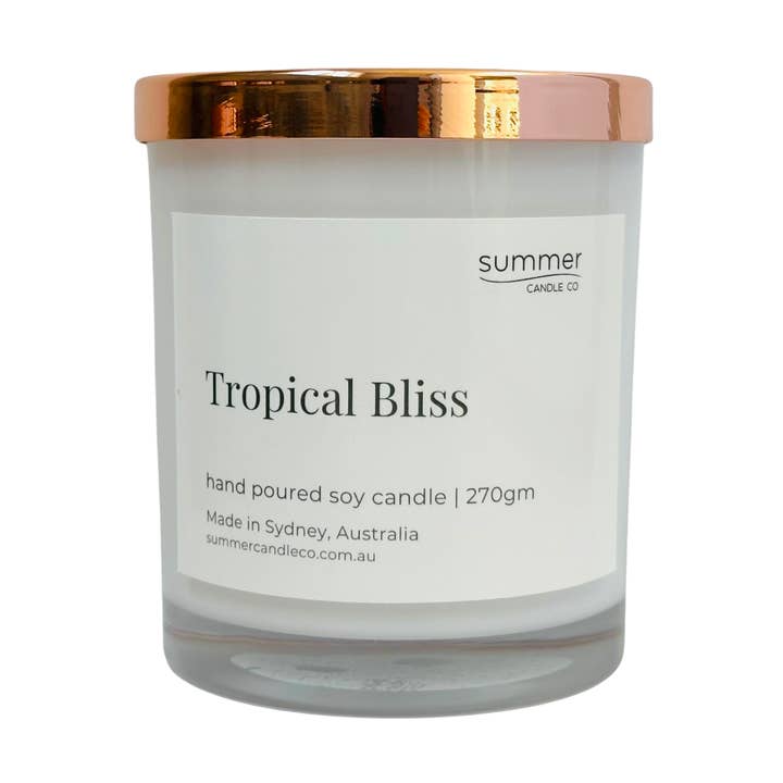 Tropical Bliss Soy Wax Candle for wholesale by Summer Candle Co