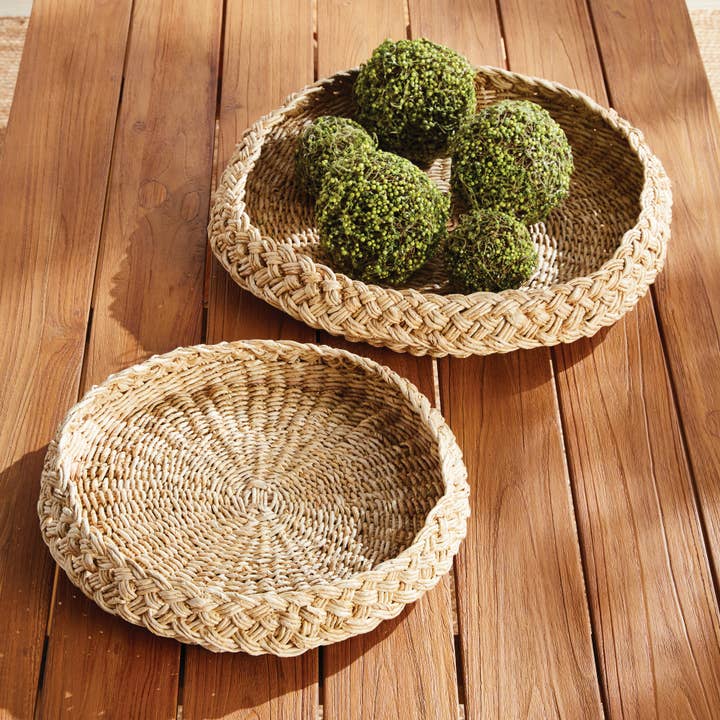 Napa Home & Garden - Vente Plateaux décoratifs - Corbeilles rondes tressées françaises Abaca1