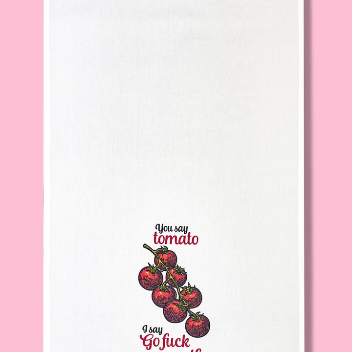 Bad Grandma Designs - Wholesale Dishcloth - You Say Tomato Dishtowel