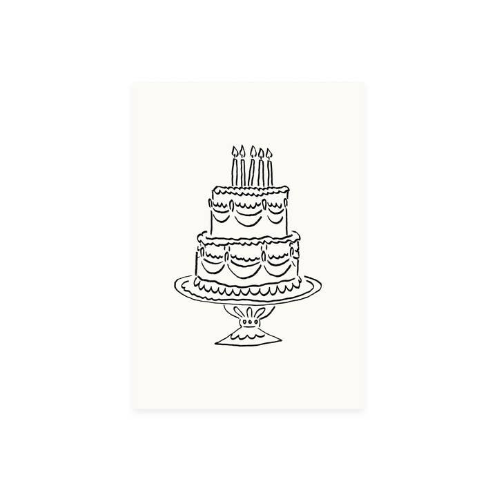L'Atelier Samedi – wholesale Postcard – Postcard Cake (Risograph) | Wedding Card | Birthday