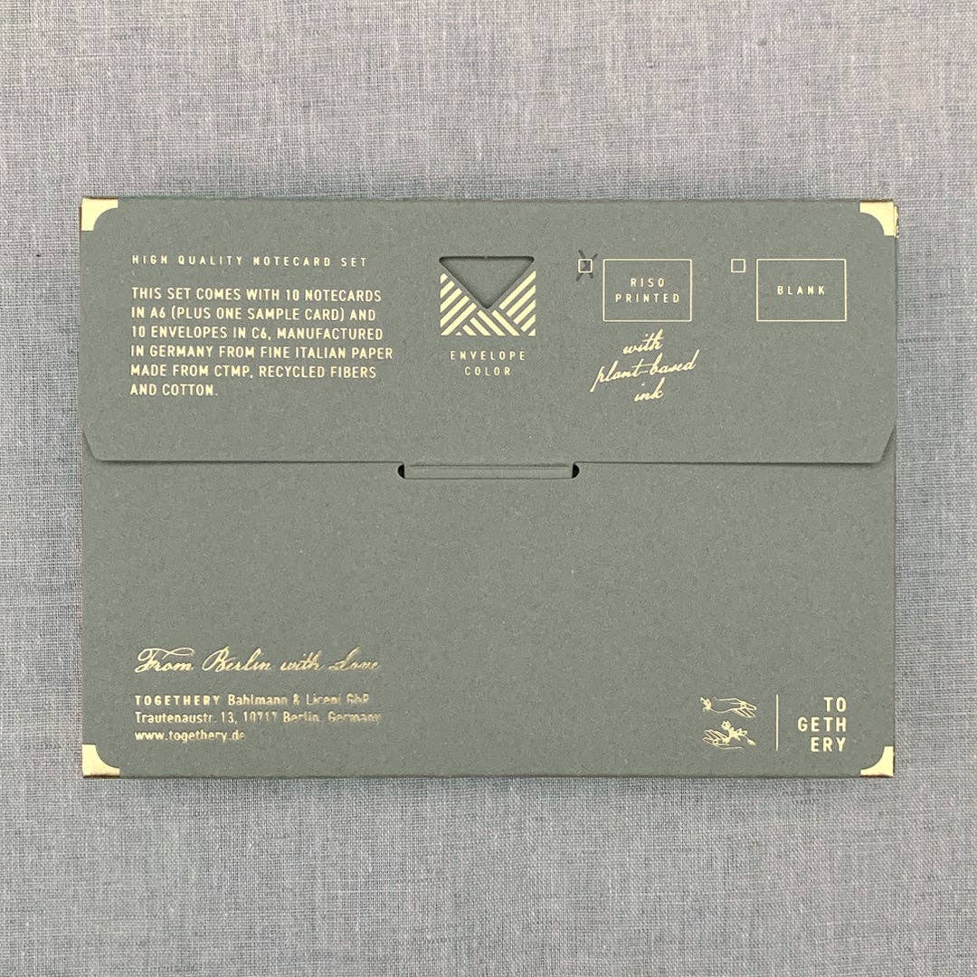Togethery - Wholesale Stationery/Notecard Set - Notecard Set / Riso Print / Dragonfly / sustainable1