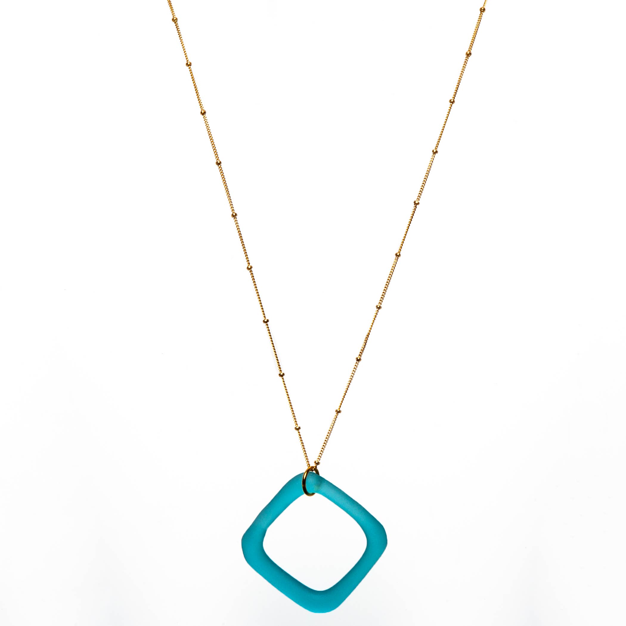 Smart Glass Recycled Jewelry – wholesale Pendant/charm necklace – Necklace Aqua Gold4