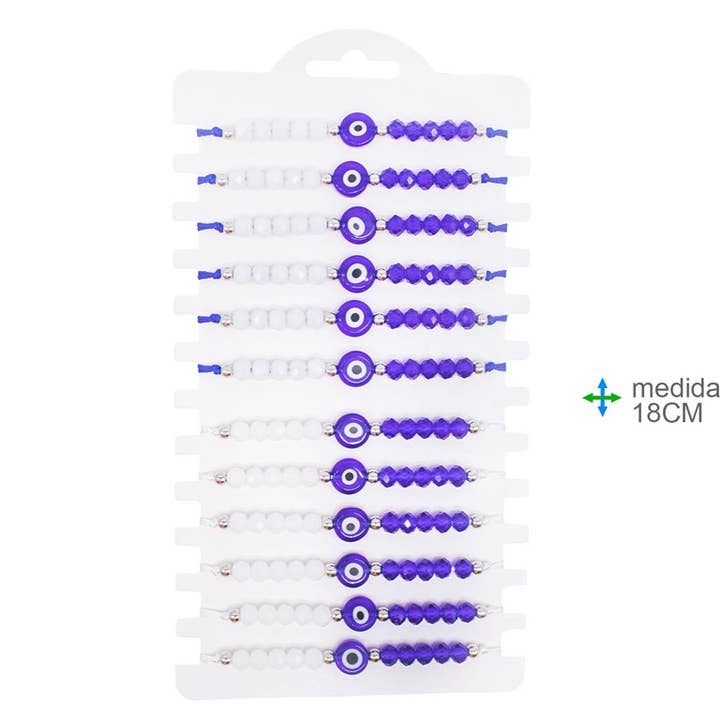 Turkish Eye Bracelet 18cm (12 pcs) #148 for wholesale by Esoterica Arte