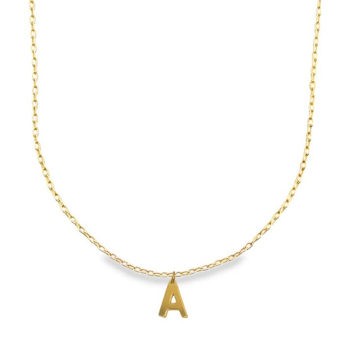 Large Initial Charm Gold-Filled Chain Necklace for wholesale by Camilla Limón